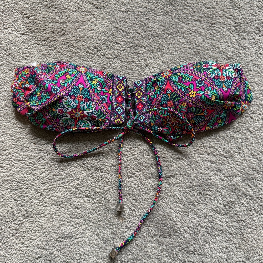 Vera Bradley Multicolor Floral Reversible Bandeau Bikini Top